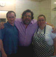 A photo of Ricky Tomlinson visiting Little Jak's