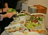 A library photo of a party buffet